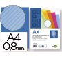 Cubiertas para encuadernar Liderpapel polipropileno ondulado A4 0,8 mm azul - Paquete de 50 unidades