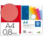 Cubiertas para encuadernar Liderpapel polipropileno ondulado A4 0,8 mm rojo - Paquete de 50 unidades