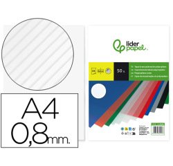 Tapa encuadernacion liderpapel polipropileno ondulado a4 0.8 mm transparente paquete de 50 unidades