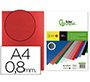 Cubiertas para encuadernar Liderpapel polipropileno A4 0,8mm rojo opaco - Paquete de 50 unidades