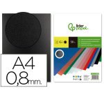 Cubiertas para encuadernar Liderpapel polipropileno A4 0,8mm negro opaco - Paquete de 50 unidades