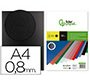Cubiertas para encuadernar Liderpapel polipropileno A4 0,8mm negro opaco - Paquete de 50 unidades