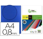 Cubiertas para encuadernar Liderpapel polipropileno A4 0,8mm azul opaco - Paquete de 50 unidades