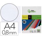Cubiertas para encuadernar Liderpapel polipropileno A4 0,8mm transparente - Paquete de 50 unidades