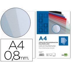Cubiertas para encuadernar Liderpapel polipropileno A4 0,8mm transparente - Paquete de 50 unidades