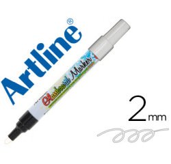 Rotulador artline glass marker especial cristal borrable en seco o humedo color blanco