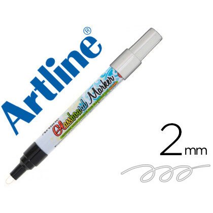 Rotulador artline glass marker especial cristal borrable en seco o humedo color blanco