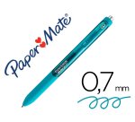 Boligrafo paper mate inkjoy retractil gel pen trazo 0,7 mm verde azulado