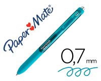 Boligrafo paper mate inkjoy retractil gel pen trazo 0,7 mm verde azulado