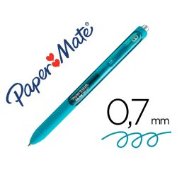 Boligrafo paper mate inkjoy retractil gel pen trazo 0,7 mm verde azulado