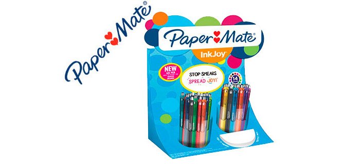 Boligrafo paper mate inkjoy retractil gel pen trazo 0,7 mm expositor de 60 unidades colores surtidos