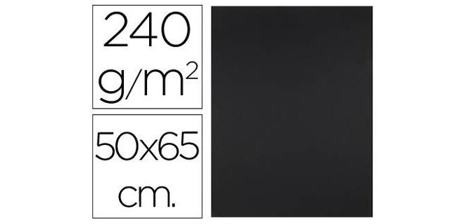 Cartulina liderpapel 50x65 cm 240g/m2 negro paquete de 25 hojas