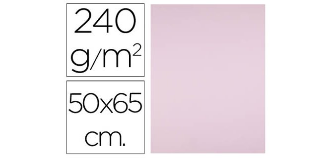 Cartulina liderpapel 50x65 cm 240g/m2 rosa paquete de 25 hojas