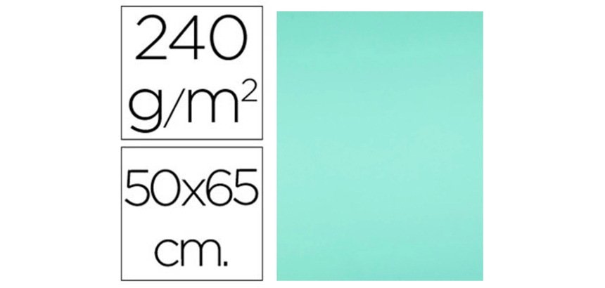 Cartulina liderpapel 50x65 cm 240g/m2 verde paquete de 25 hojas