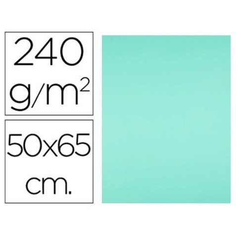 Cartulina liderpapel 50x65 cm 240g/m2 verde paquete de 25 hojas