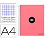 Cuaderno espiral a4 micro antartik tapa forrada 120h 90 gr cuadro 5mm 5 bandas 4 taladros color coral