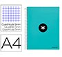 Cuaderno espiral a4 micro antartik tapa forrada 120h 90 gr cuadro 5mm 5 bandas 4 taladros color menta