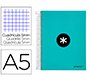 Cuaderno espiral a5 micro antartik tapa forrada120h 90 gr cuadro 5 mm 5 banda6 taladros color menta