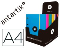 Carpeta con recambio antartik a4 cuadro 5mm forrada 4 anillas 25mm redondas colores surtidos