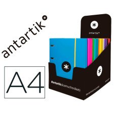 Carpeta con recambio antartik a4 cuadro 5mm forrada 4 anillas 25mm redondas colores surtidos