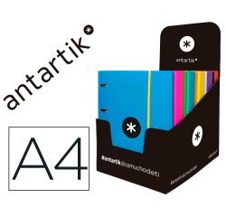 Carpeta con recambio antartik a4 cuadro 5mm forrada 4 anillas 25mm redondas colores surtidos