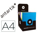 Carpeta 4 anillas 40 mm mixtas antartik a4 forrada colores surtidos