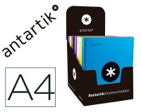 Carpeta 4 anillas 40 mm mixtas antartik a4 forrada colores surtidos