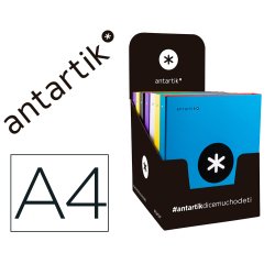 Carpeta 4 anillas 40 mm mixtas antartik a4 forrada colores surtidos