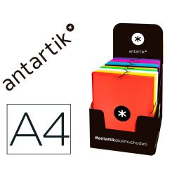 Carpeta antartik gomas a4 3 solapas carton forrado colores surtidos