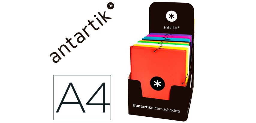 Carpeta antartik gomas tres solapas carton forrado a4 colores surtidos