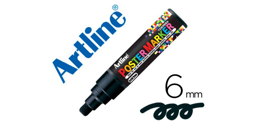 Rotulador artline poster marker epp-6-neg punta redonda 6 mm color negro