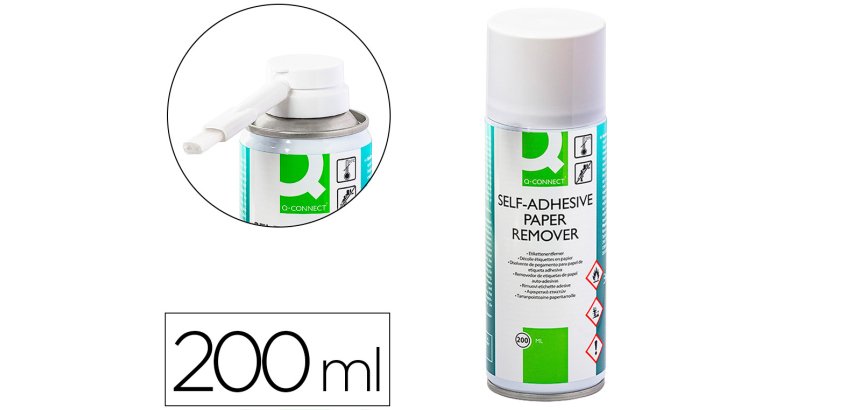 Limpiador de pegamento q-connect para etiqueta adhesiva bote de 200 ml