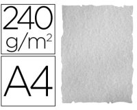 Papel color liderpapel pergamino con bordes a4 240gr gris pack de 10 hojas