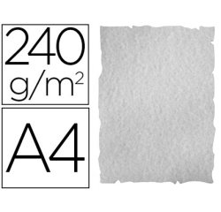 Papel color liderpapel pergamino con bordes a4 240gr gris pack de 10 hojas