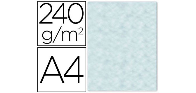 Papel color liderpapel pergamino con bordes a4 240gr azul pack de 10 hojas