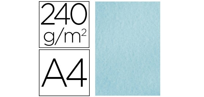 Papel color liderpapel pergamino a4 240gr azul pack de 25 hojas