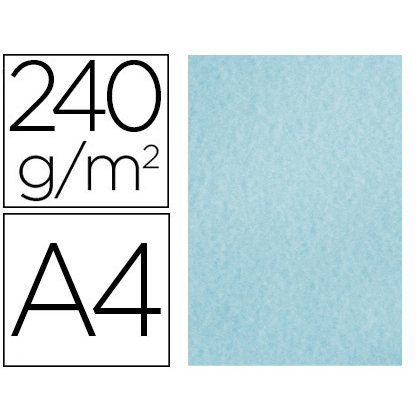 Papel color liderpapel pergamino a4 240gr azul pack de 25 hojas