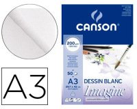 Bloc dibujo multitecnicas canson imagine din a3 encolado liso 29,7x42 cm 50 hojas 200 gr/m2