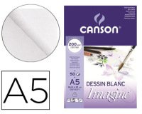 Bloc dibujo multitecnicas canson imagine din a5 encolado liso 14,8x21 cm 50 hojas 200 gr/m2