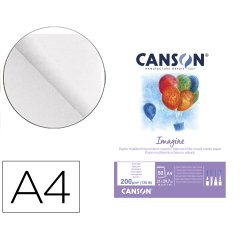 Bloc dibujo multitecnicas canson imagine din a4 encolado liso 21x29,7 cm 50 hojas 200 gr/m2