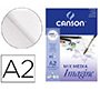 Bloc dibujo multitecnicas canson imagine din a2 encolado liso 42x59,4 cm 50 hojas 200 gr/m2
