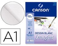 Bloc dibujo multitecnicas canson imagine din a1 encolado liso 59,4x84,1 cm 25 hojas 200 gr/m2