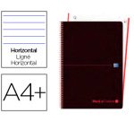 Cuaderno espiral oxford ebook 1 tapa plastico din a4+ 80 h horizontal black'n colors rojo