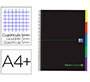 Cuaderno espiral oxford ebook 5 tapa extradura din a4+ 100 h con separadores cuadricula 5 mm black'n colors verde