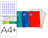 Cuaderno espiral oxford ebook 5 tapa extradura din a4+ 120 h microperforadas cuadro 5 mm colores vivos surtidos
