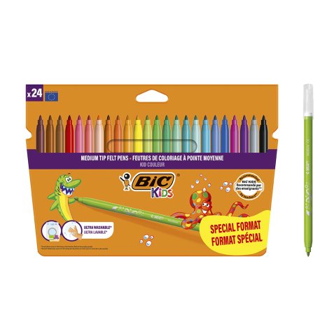 Rotulador bic kids couleur estuche de 24 colores tinta base de agua lavable