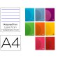 Libreta liderpapel 360 tapa de plastico a4 48 hojas 90g/m2 horizontal con doble margen colores surtidos