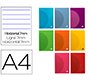 Libreta liderpapel 360 tapa de plastico a4 48 hojas 90gr horizontal con doble margen colores surtidos