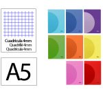 Libreta liderpapel 360 tapa de plastico a5 48 hojas 90gr cuadro 4mm con margen colores surtidos