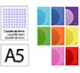 Libreta liderpapel 360 tapa de plastico a5 48 hojas 90gr cuadro 4mm con margen colores surtidos